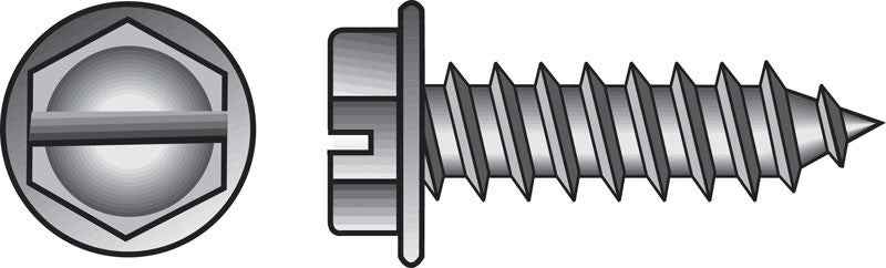HILLMAN No. 6 Ga. X 3/4 in. L Slotted Hex Washer Head Sheet Metal Screws 100 pk