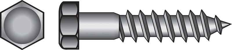 HILLMAN 5/16 in. X 1 in. L Hex Hot Dipped Galvanized Steel Lag Screw 100 pk