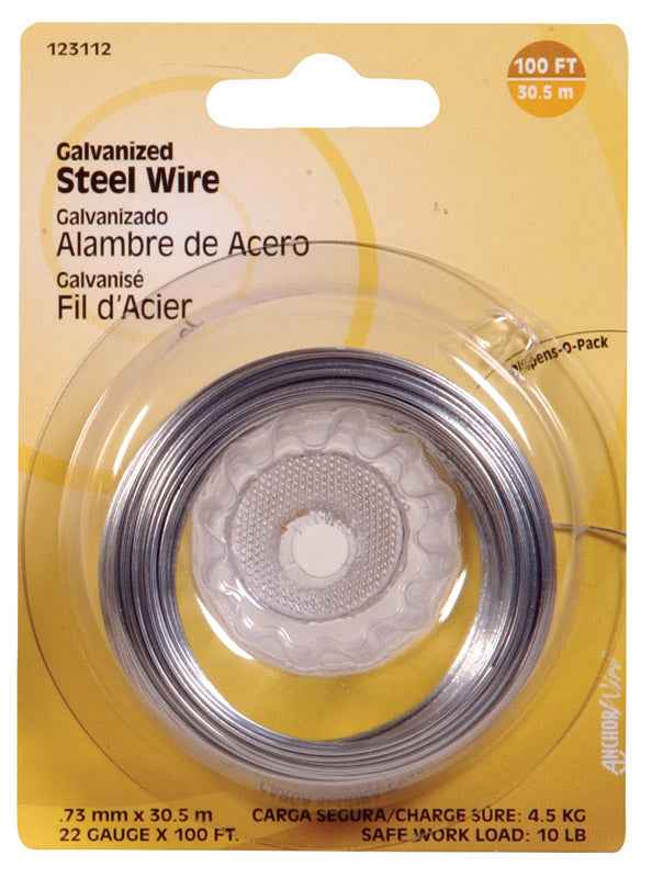 Hillman 100 ft. L Galvanized Steel 22 Ga. Wire (Pack of 10)
