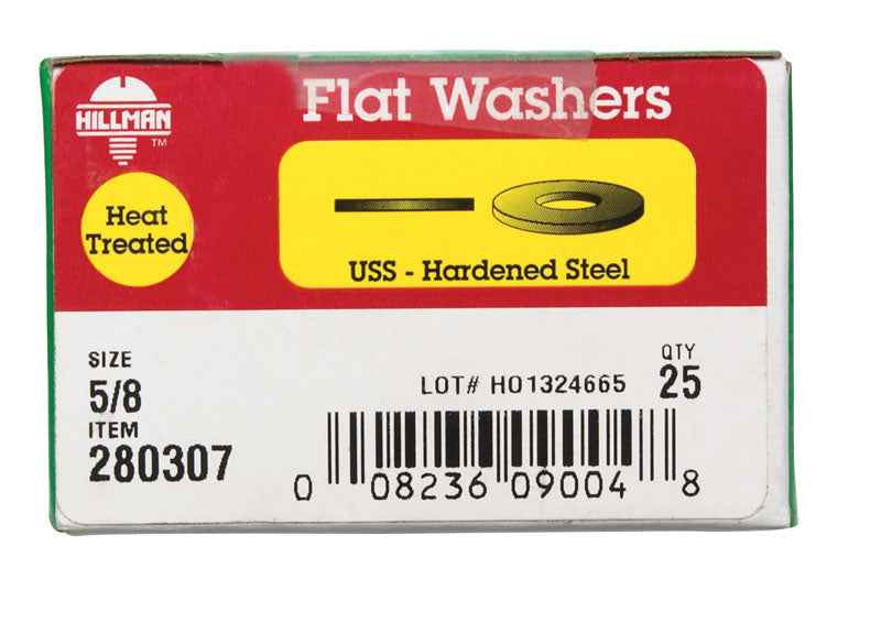 Hillman Yellow Dichromate Steel 5/8 in. USS Flat Washer 25 pk