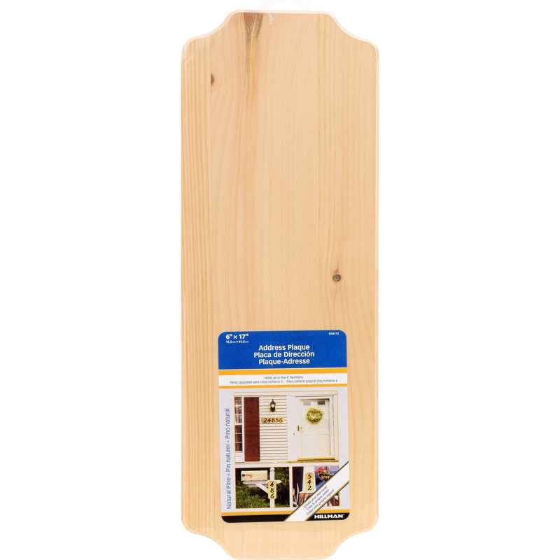 Hillman Natural Wood Rectangle Address Plate (Pack of 3)