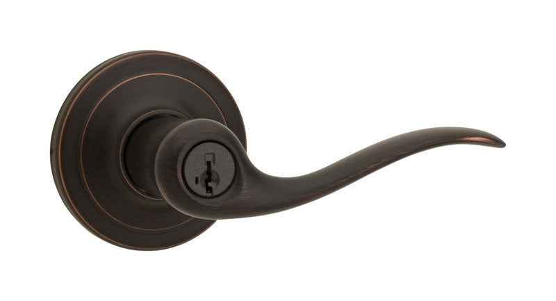 Kwikset SmartKey Tustin Venetian Bronze Entry Door Knob KW1 1-3/4 in.
