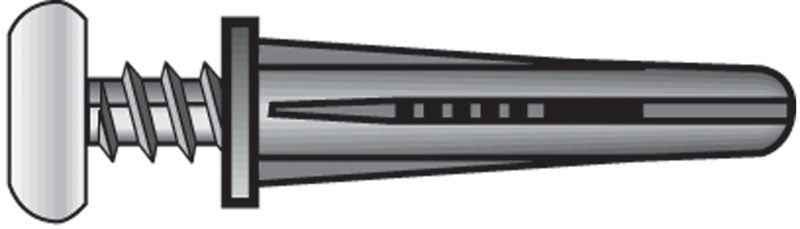 Hillman .190 in. Dia. x 1 in. L Plastic Pan Head Conical Anchor 4 pk (Pack of 10)