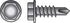 HILLMAN No. 10-16 Ga. X 1-1/4 in. L Hex Hex Washer Head Self-Drilling Screws 100 pk