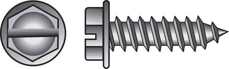 HILLMAN No. 10 Ga. X 2 in. L Slotted Hex Washer Head Sheet Metal Screws 100 pk