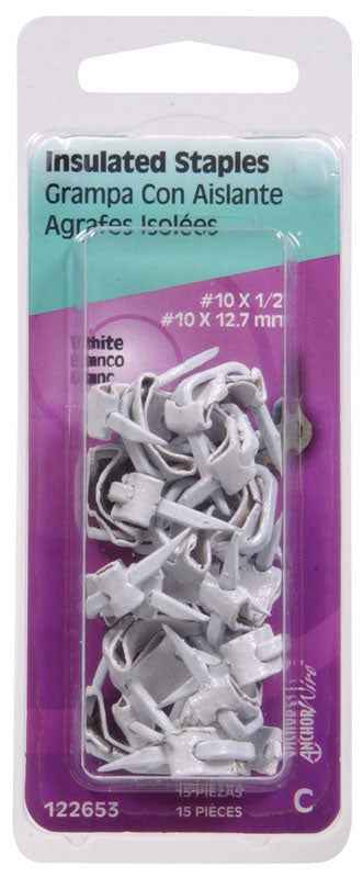 Hillman No. 10 x 1/2 in. L White Steel Insulated Staples 10 Ga. 15 lb. (Pack of 6)