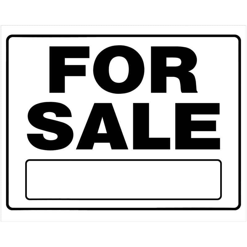 Hillman English White For Sale Sign 20 in. H X 24 in. W (Pack of 6)