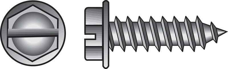 HILLMAN No. 14 Ga. X 3/4 in. L Slotted Hex Washer Head Sheet Metal Screws 100 pk