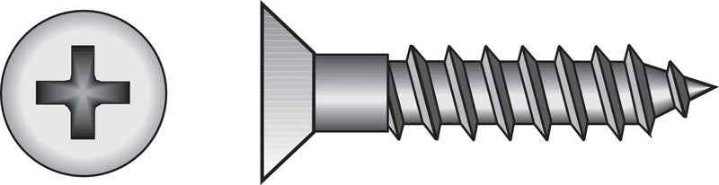 HILLMAN No. 10 X 2-1/4 in. L Phillips Zinc-Plated Coarse Wood Screws 100 pk