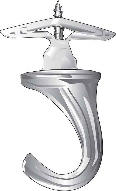 Hillman Brass Plated Brass Large Versa Hook 35 lb. Drywall; 75 lb. Wood 1 pk (Pack of 5)