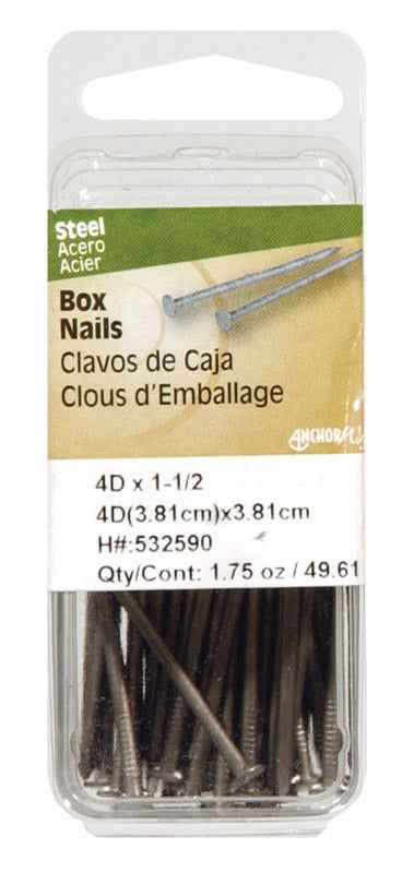 Hillman 8D 1-1/2 in. L Box Polished Steel Nail Annular Ring Shank Large (Pack of 6)