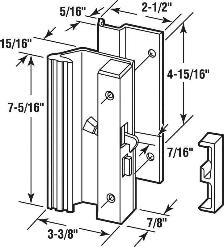 Prime-Line Anodized Aluminum Outdoor Patio Door Handle Set