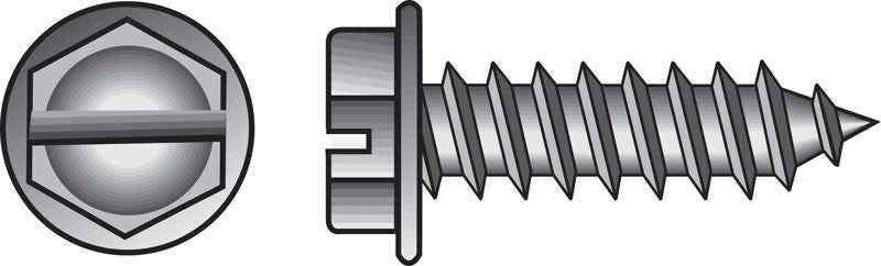 HILLMAN No. 8 Ga. X 1-1/2 in. L Slotted Hex Washer Head Sheet Metal Screws 100 pk