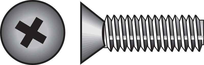 HILLMAN No. 6-32 Ga. X 1/2 in. L Phillips Flat Head Stainless Steel Machine Screws 100 pk