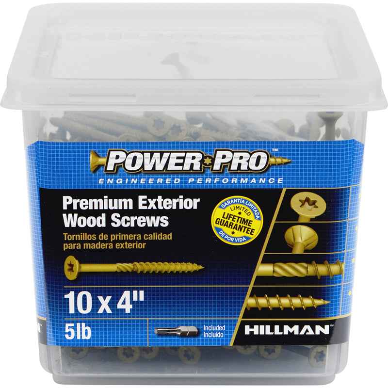 HILLMAN Power Pro No. 10 in. X 4 in. L Bronze Star Flat Head Premium Deck Screws 5 lb 248 pk