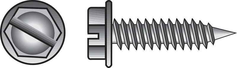 HILLMAN No. 6 Ga. X 3/8 in. L Slotted Hex Washer Head Self-Piercing Screws 1 pk
