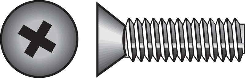 HILLMAN No. 10-24 Ga. X 3 in. L Phillips Flat Head Stainless Steel Machine Screws 50 pk