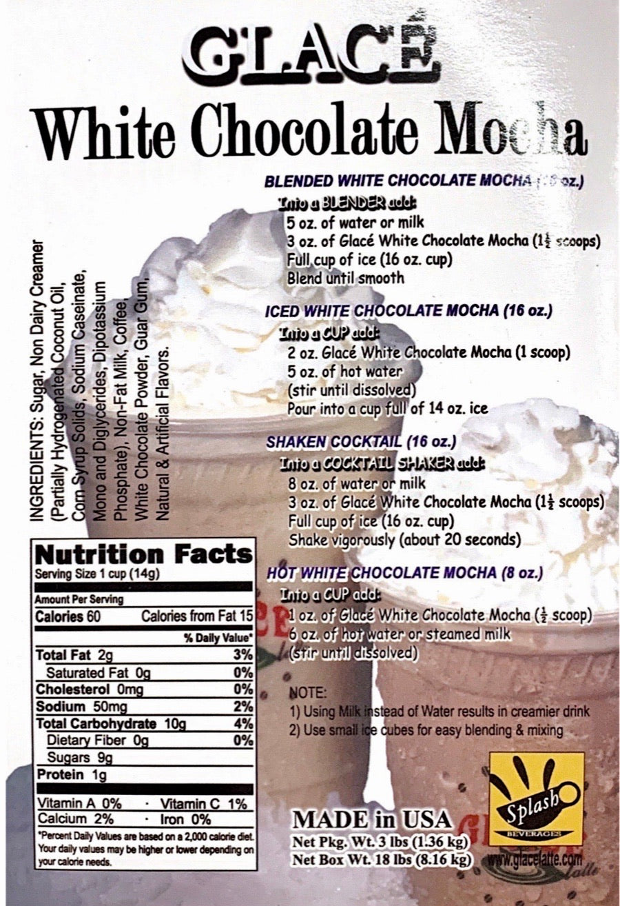 White Chocolate Mocha 4 in 1 Bubble Tea / Latte and Frappe Mix - Ships Free Within Canada on Orders Above CAD $199