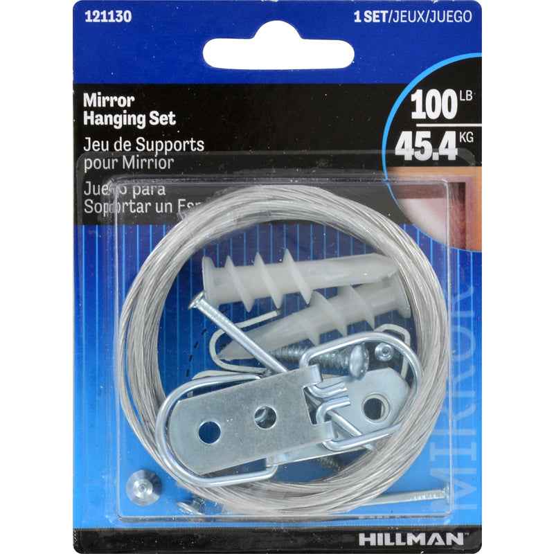 Hillman AnchorWire 100 lbs. Capacity Silver Extra Heavy Mirror Holder Kit 4-13/16 L in. (Pack of 5)