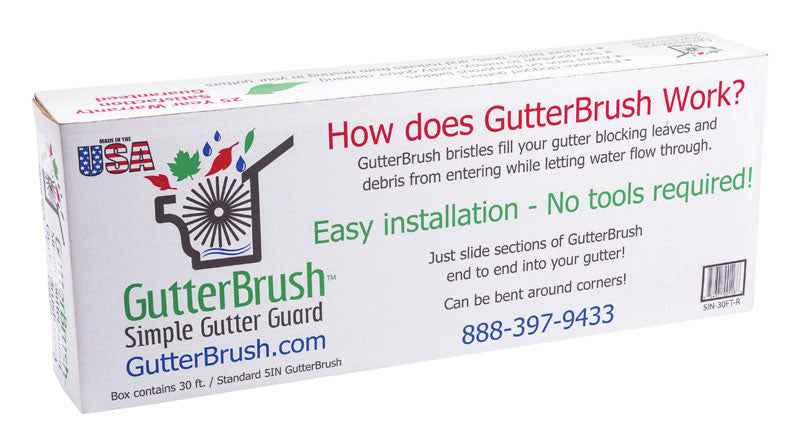 GutterBrush 4.3 in. W X 3 ft. L Black Polypropylene/Steel Gutter Guard