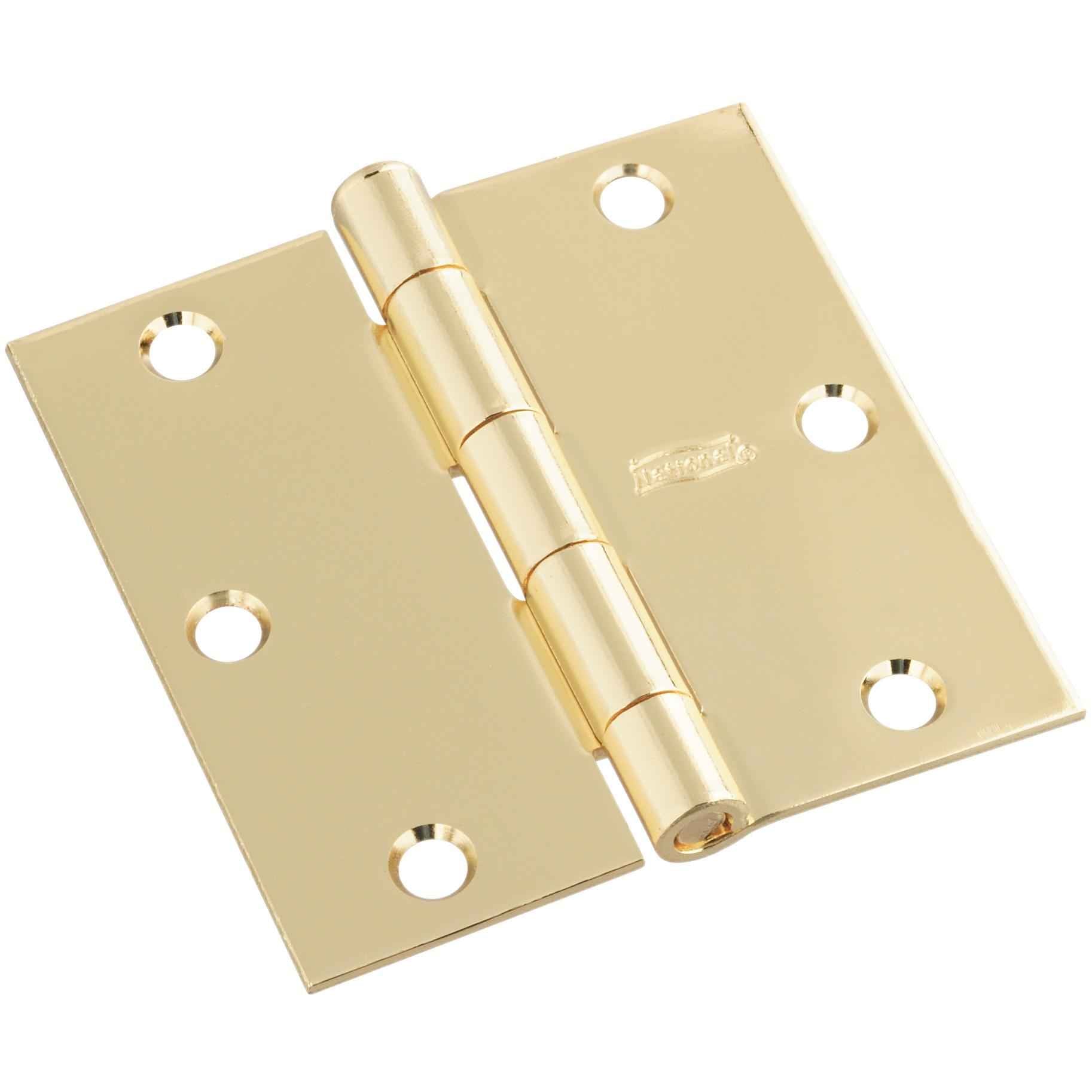 National Hardware 3-1/2 in. L Bright Brass Door Hinge 3 pk