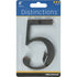 Hillman Distinctions 4 in. Bronze Metal Screw-On Number 5 1 pc (Pack of 3)