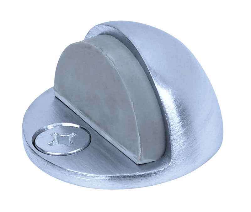 Tell 2 in. W Aluminum Satin Chrome Silver Door Stop Mounts to floor