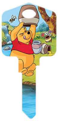 Hillman Howard Keys Brass Assorted Winnie The Pooh Single Sided Blank Key for Kwikset and Titan Lock (Pack of 5)
