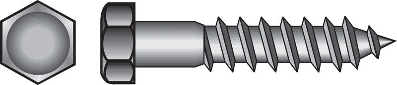 HILLMAN 3/8 in. X 1 in. L Hex Zinc-Plated Steel Lag Screw 100 pk