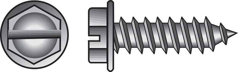 HILLMAN No. 10 Ga. X 1-1/2 in. L Slotted Hex Washer Head Sheet Metal Screws 100 pk