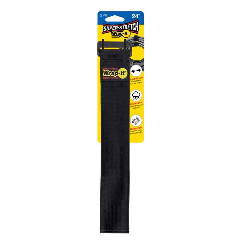 Wrap-It Super-Stretch 2 in. W X 24 in. L Black Stretch Storage Straps 10 lb 2 pk