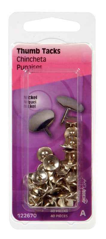 Hillman Yellow Push Pins 40 pk (Pack of 6)