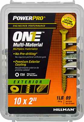 Hillman POWERPRO ONE No. 10 X 2 in. L Star Flat Head Multi-Material Screw 1 lb 95 pk