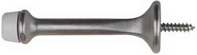National Hardware 3 in. L Zinc w/Rubber Tip Satin Chrome Silver Rigid Door Stop Mounts to wall