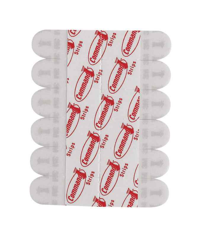 3M Command Mini Foam Adhesive Strips .5 in. L 12 pk (Pack of 6)