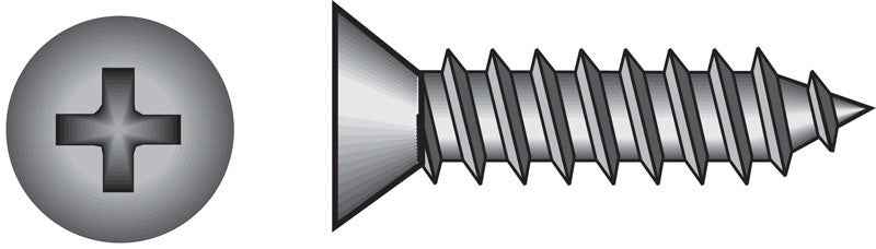 HILLMAN No. 14 Ga. X 1 in. L Phillips Flat Head Sheet Metal Screws 100 pk