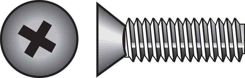 HILLMAN No. 10-24 Ga. X 3 in. L Phillips Flat Head Stainless Steel Machine Screws 50 pk