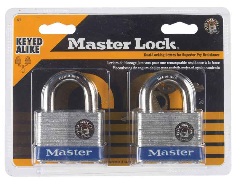 Master Lock 1-1/2 in. H X 7/8 in. W X 2 in. L Steel 4-Pin Cylinder Exterior Padlock