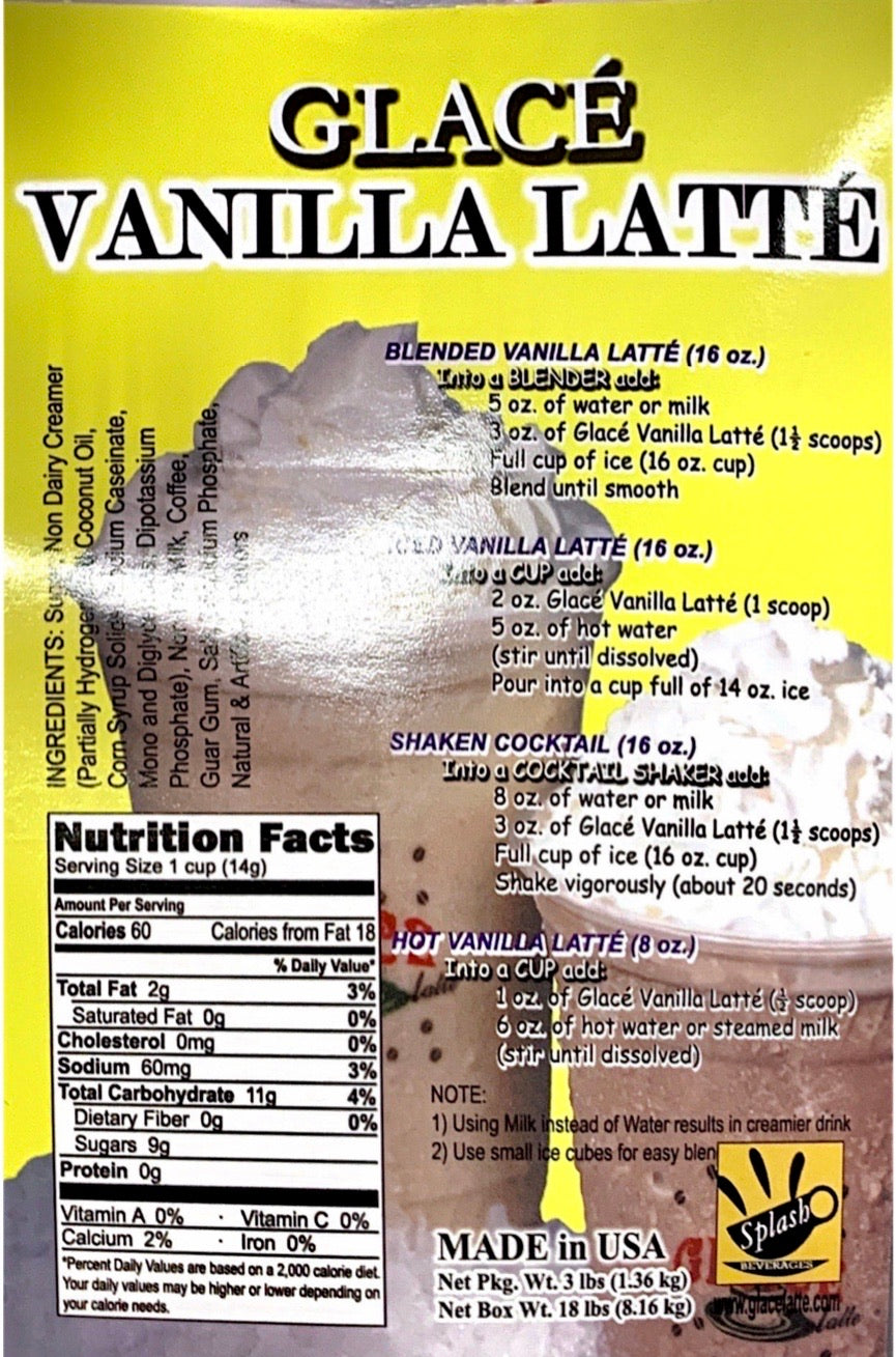Vanilla Latte 4 in 1 Bubble Tea / Latte and Frappe Mix - Ships Free Within Canada on Orders Above CAD $199