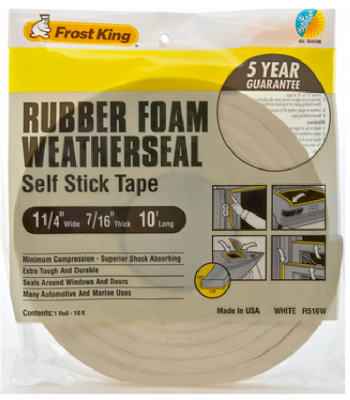 Frost King White Rubber Foam Weather Seal For Doors and Windows 10 ft. L X 0.44 in.