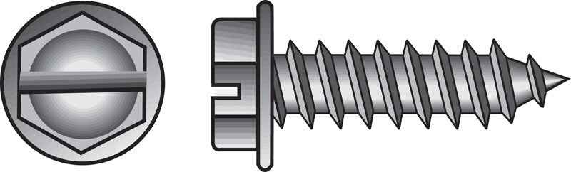 HILLMAN No. 6 Ga. X 3/4 in. L Slotted Hex Washer Head Sheet Metal Screws 100 pk