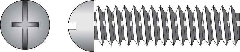 HILLMAN No. 10-32 X 3/8 in. L Combination Round Head Zinc-Plated Steel Machine Screws 100 pk