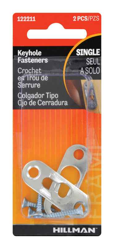 Hillman AnchorWire Steel-Plated Gold Keyhole Picture Hanger 20 lb. 2 pk (Pack of 10)