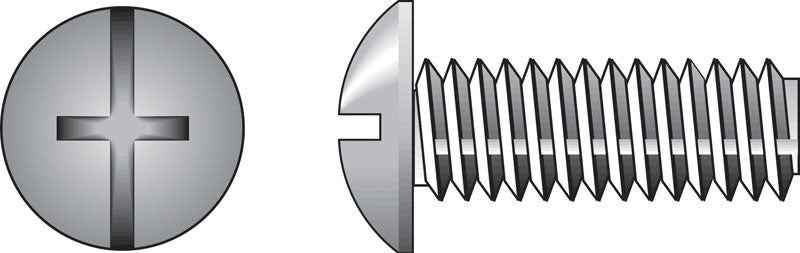 HILLMAN No. 8-32 Ga. X 3/4 in. L Combination Truss Head Zinc-Plated Steel Machine Screws 100 pk