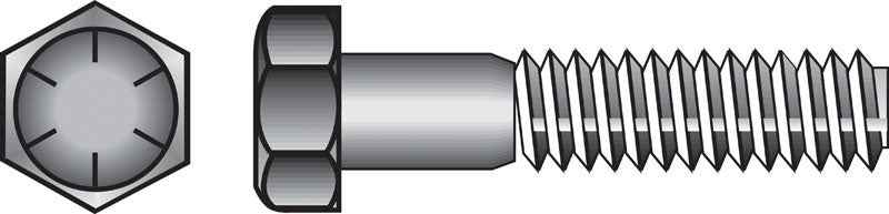 HILLMAN 9/16 in. D X 4-1/2 in. L Heat Treated Steel Hex Head Cap Screw 25 pk