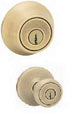 Kwikset Tylo Antique Brass Deadbolt and Entry Door Knob 1-3/4 in.