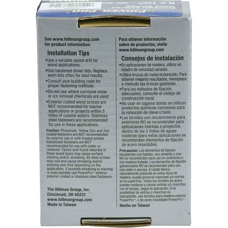 Hillman Power Pro No. 8  x 1-1/2 in. L Star Exterior Wood Screw 1 lb.