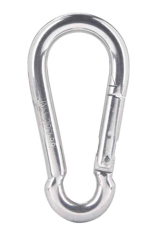 Campbell Chain 0.51 in. Dia. x 3-1/8 in. L Polished Stainless Steel Spring Snap 200 lb. (Pack of 10)
