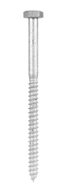 Hillman 1/4 in. X 4 in. L Hex Hot Dipped Galvanized Steel Lag Screw 100 pk