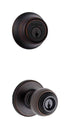 Kwikset Polo Venetian Bronze Deadbolt and Passage Door Knob 1-3/4 in.